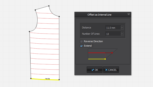 Offset Multiple Internal Lines