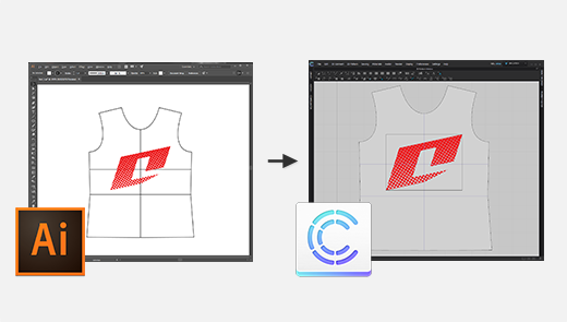 AI Import of Patterns with Prints/Graphics Applied