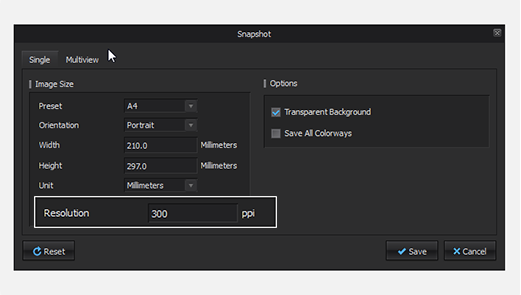 Automatic Resolution for 3D Snapshot