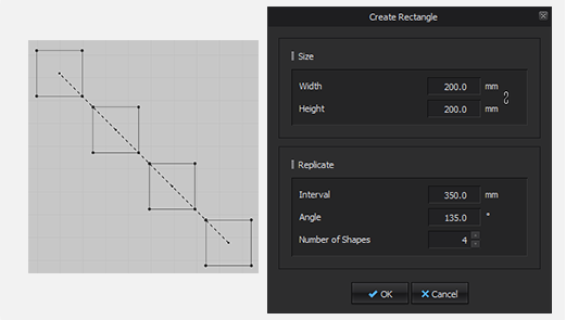 Create Multiple Patterns or Internal Shapes and Input Intervals